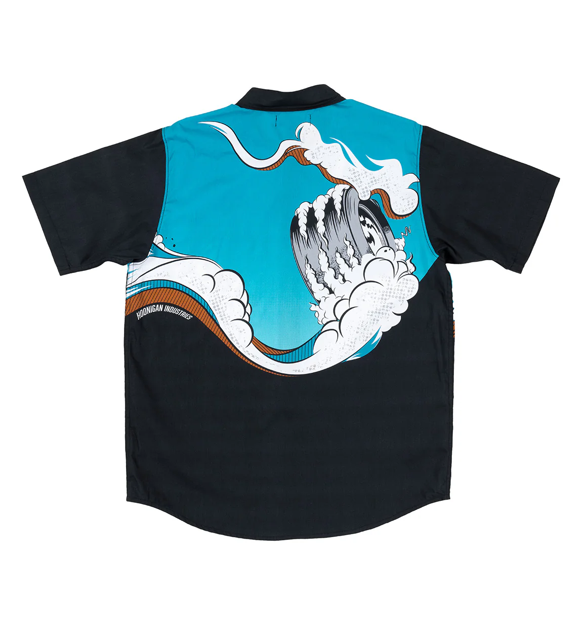 Hoonigan WAVE OF MUTILATION Woven Short Sleeve Button-up Shirt - Image 5